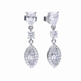 Marquise Pave Surround Cubic Zirconia Drop Earrings E5785