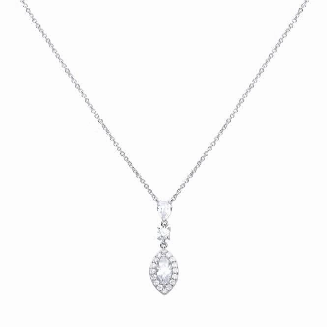 Marquise Pave Surround Cubic Zirconia Necklace N4340