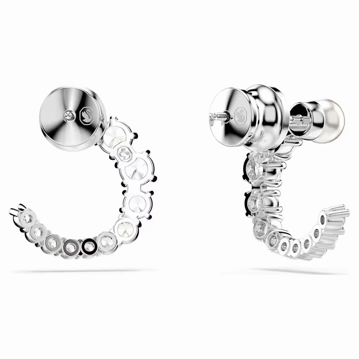 Matrix Crystal Pearl Hoop Earrings - 2 colours