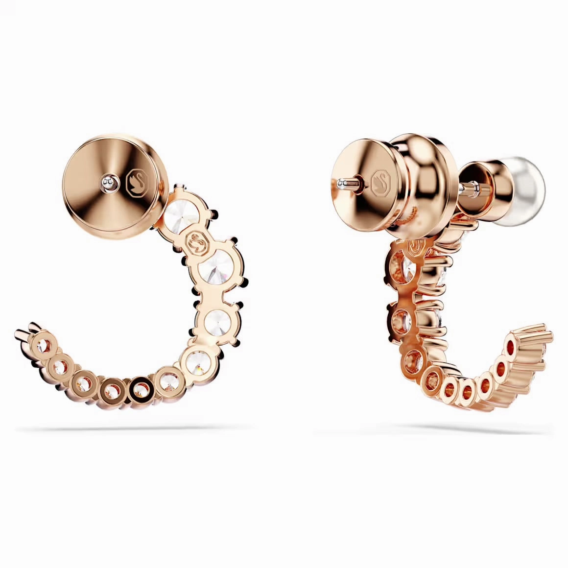 Matrix Crystal Pearl Hoop Earrings - 2 colours
