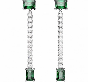 Matrix Mixed Cut Green Drop Earrings