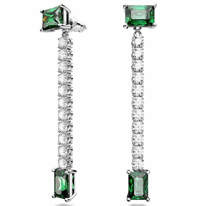 Matrix Mixed Cut Green Drop Earrings