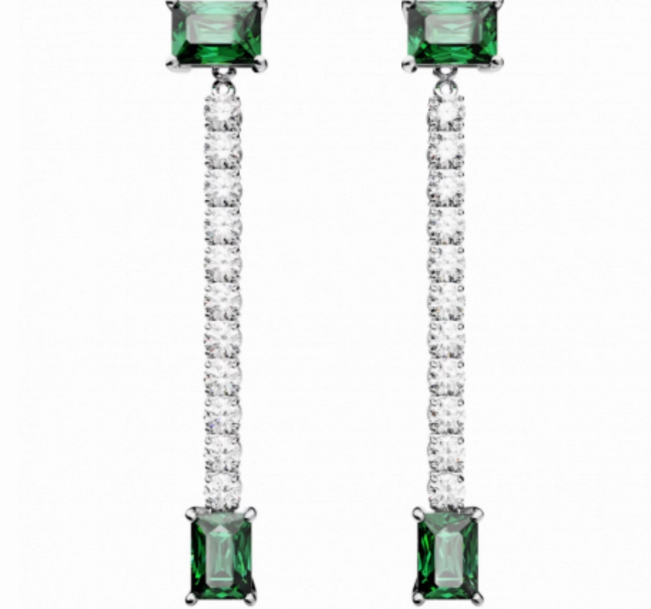 Matrix Mixed Cut Green Drop Earrings