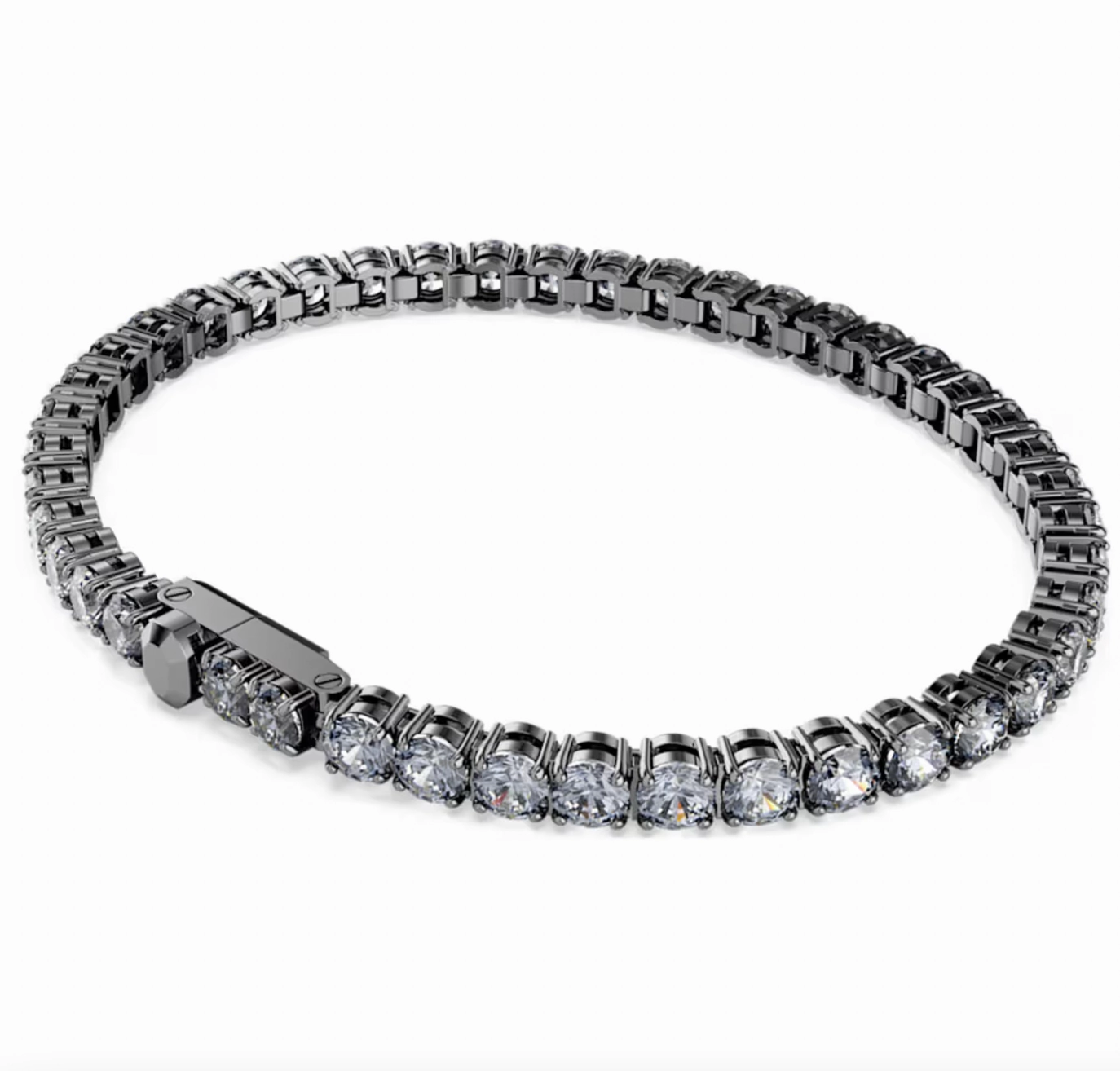 Matrix Round Cut, Grey Ruthenium Plated Tennis Bracelet