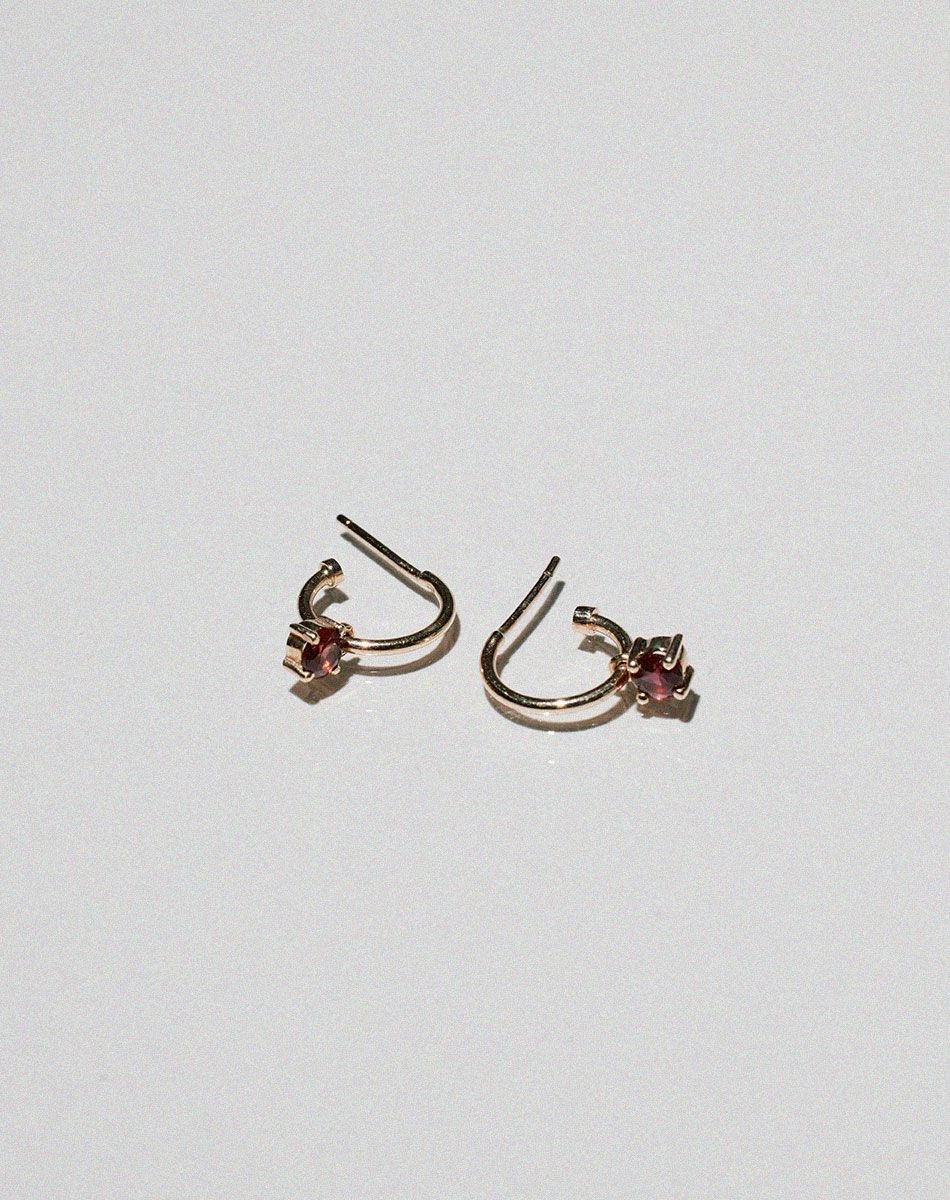 Meadowlark - Bisous Hoop Earrings Silver Thai Garnet