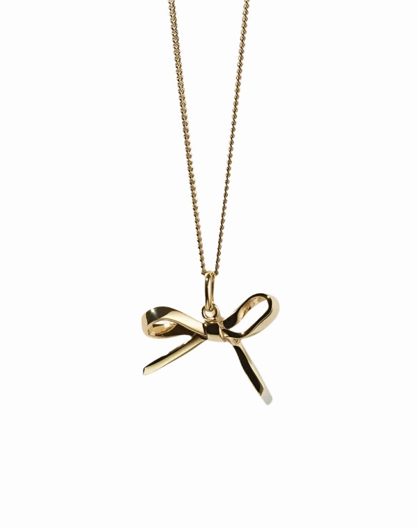 Meadowlark - Bow Charm Necklace Gold Plated