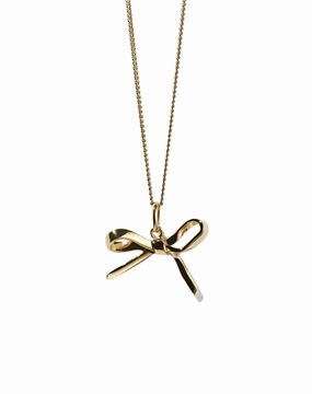 Meadowlark - Bow Charm Necklace Gold Plated