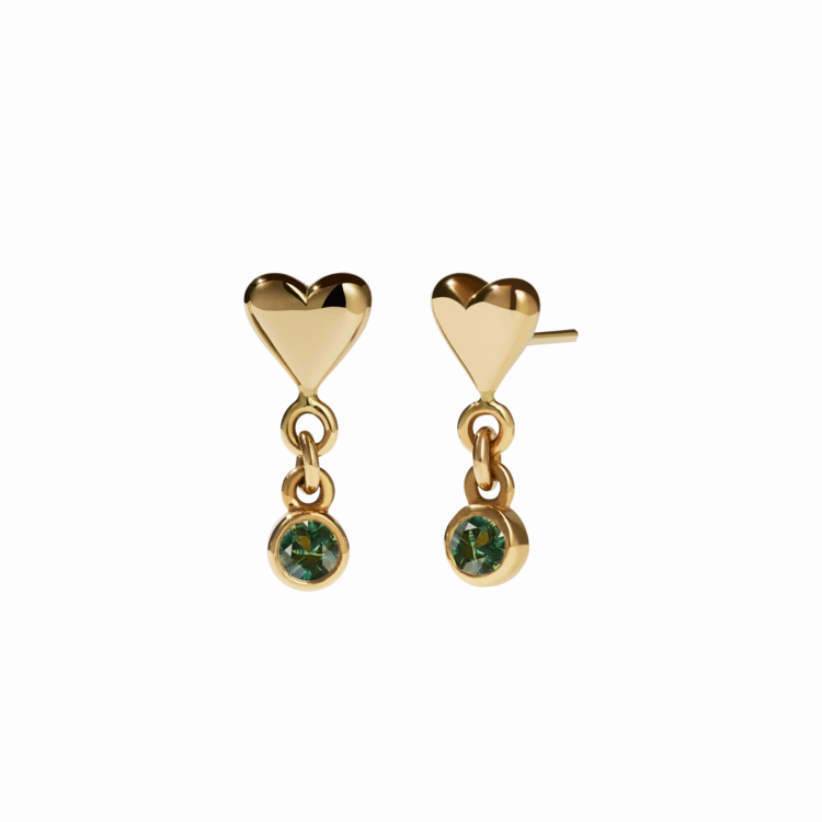 Meadowlark - Camille Stone Stud Earrings - Gold Plated - Green Sapphire