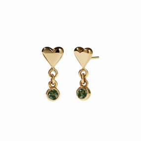 Meadowlark - Camille Stone Stud Earrings - Gold Plated - Green Sapphire