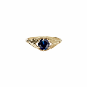 Meadowlark - Ceremonial Aphrodite ring 9ct yellow gold  with Blue Sapphire