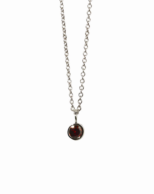 Meadowlark - Cosmo Charm Necklace Sterling Silver Garnet