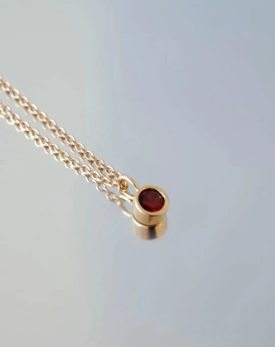 Meadowlark - Cosmo Charm Necklace Sterling Silver Garnet