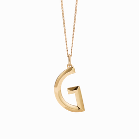 Meadowlark - Faceted Letter Necklace Gold Plated
