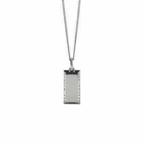 Meadowlark - Gold Bar Charm Necklace Silver