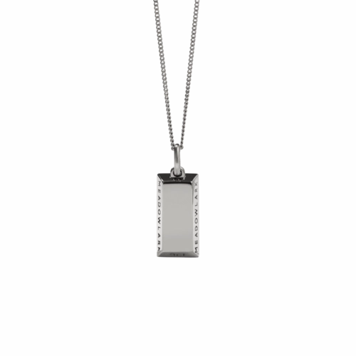 Meadowlark - Gold Bar Charm Necklace Silver