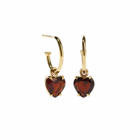 Meadowlark - Heart Jewel Signature Hoops - Gold Plated