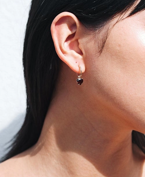 Meadowlark - Heart Jewel Signature Hoops - Gold Plated
