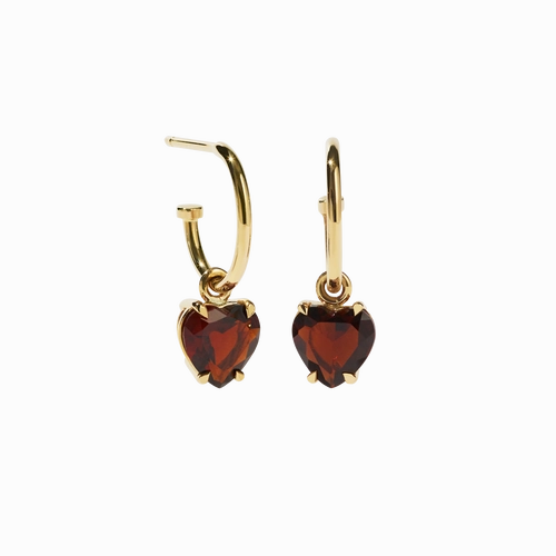 Meadowlark - Heart Jewel Signature Hoops - Gold Plated