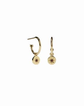 Meadowlark - Lulu Signature Hoops In Gold Plated & African Garnet