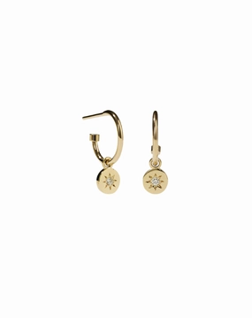 Meadowlark - Lulu Signature Hoops In Gold Plated & White Diamond