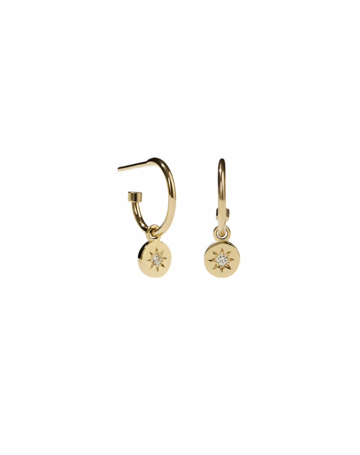 Meadowlark - Lulu Signature Hoops In Gold Plated & White Diamond