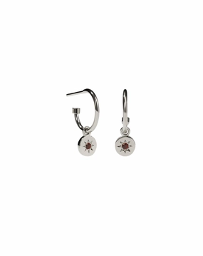 Meadowlark - Lulu Signature Hoops In Sterling Silver & African Garnet