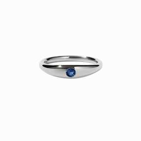 Meadowlark - Mini Claude Ring, Sterling Silver and Blue Sapphire
