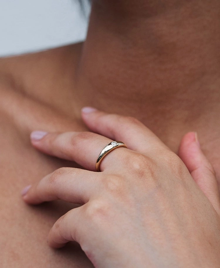 Meadowlark - Mini Claude Ring, Sterling Silver and Blue Sapphire