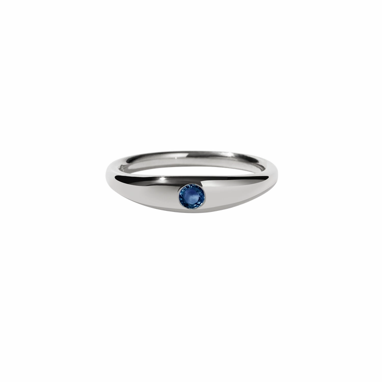Meadowlark - Mini Claude Ring, Sterling Silver and Blue Sapphire
