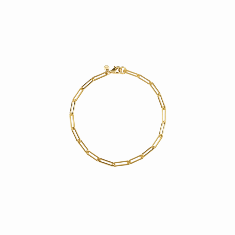 Meadowlark - Paperclip Light Chain Bracelet Gold Plated 19cm