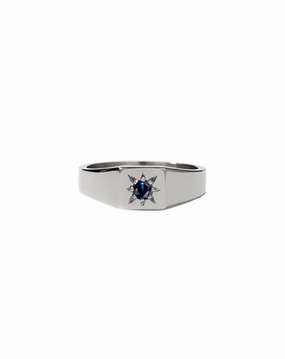 Meadowlark - Remy Signet Ring Sterling Silver & Blue Sapphire