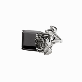 Meadowlark - Rose Cocktail Ring Large, Silver Onyx