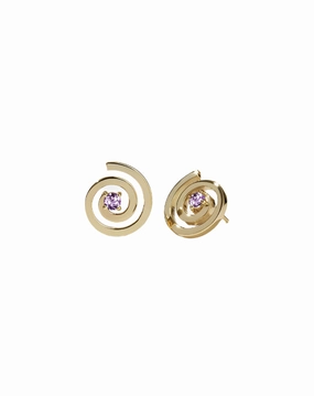 Meadowlark - Spiral Studs Set Gp Amethyst