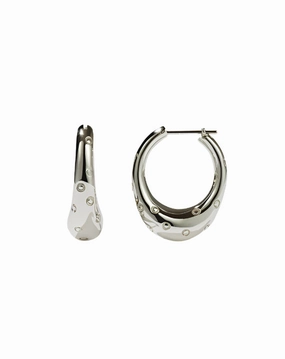 Meadowlark - Strawberry Hoop Earrings Large Sterling Silver