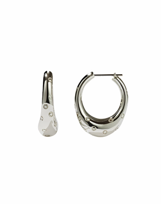 Meadowlark - Strawberry Hoop Earrings Large Sterling Silver