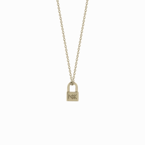 Meadowlark Lock Charm Necklace - Gold Plated