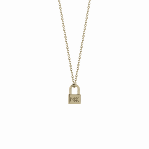 Meadowlark Lock Charm Necklace - Gold Plated