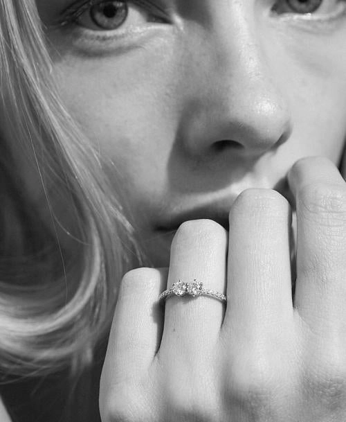 Meadowlark Luna Ring .05ct - 9ct Yellow Gold, Morganite & White Diamond