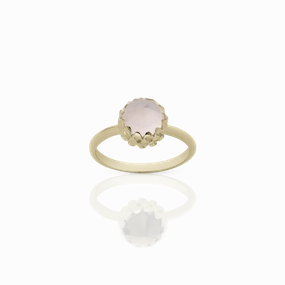 Meadowlark Mini Protea Ring - 9ct Yellow Gold & Rose Quartz
