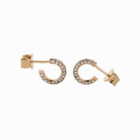 Meadowlark Small Taboo Hoops - 9ct Rose Gold & White Diamond