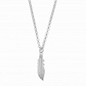 Men's Belcher Chain Feather Necklace SCBEL3717M