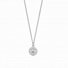 Men's Curb Chain Evil Eye Sunray Necklace SNCC22024M