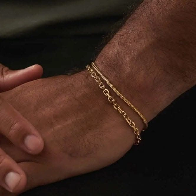 Men's Gold Anchor Chain Bracelet GBANCHORM