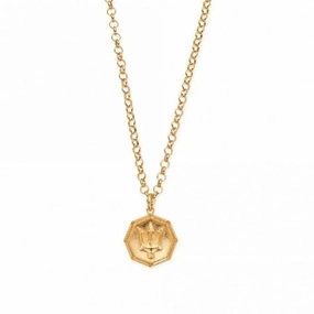 Men's Gold Belcher Chain Trident Necklace GCBEL3C032M