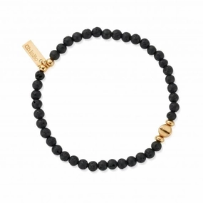 Men's Gold Black Lava Bracelet GBBLBULM