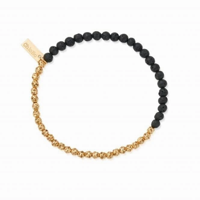 Men's Gold Black Lava Principal Bracelet GBBLHAMM