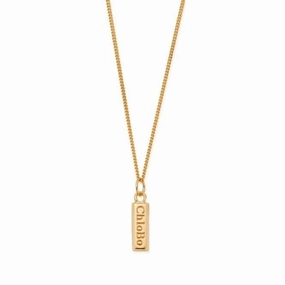 Men's Gold Curb Chain Chlobo Ingot Necklace GNCC2C016M
