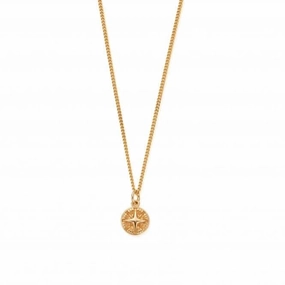 Men's Gold Curb Chain Compass Necklace GNCC13237M