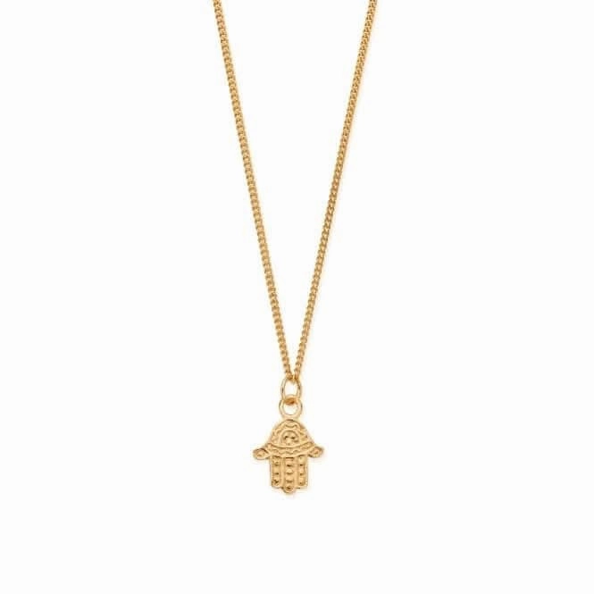 Men's Gold Curb Chain Hamsa Necklace GNCC1615M