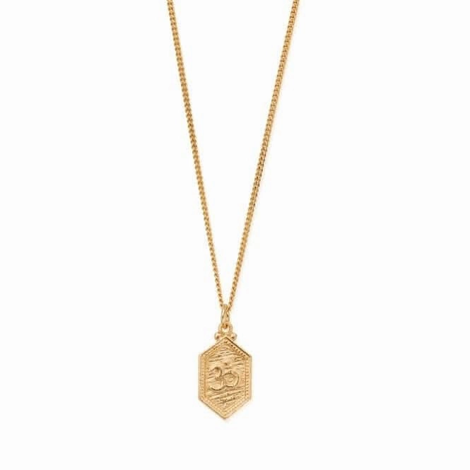 Men's Gold Curb Chain Om Necklace GNCC2759M